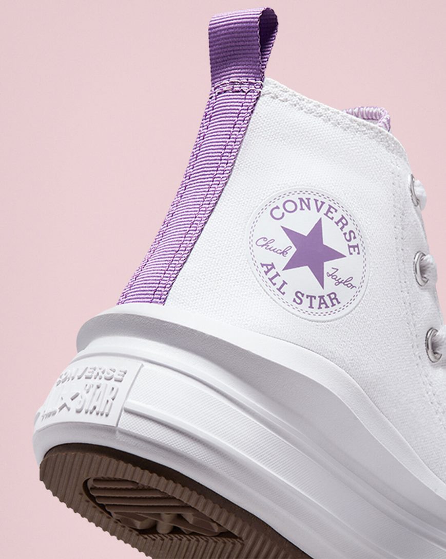 Topanky Na Platforme Converse Chuck Taylor All Star Move Vysoke Dievcenske Biele Nachový Biele | SK QN5ZD6